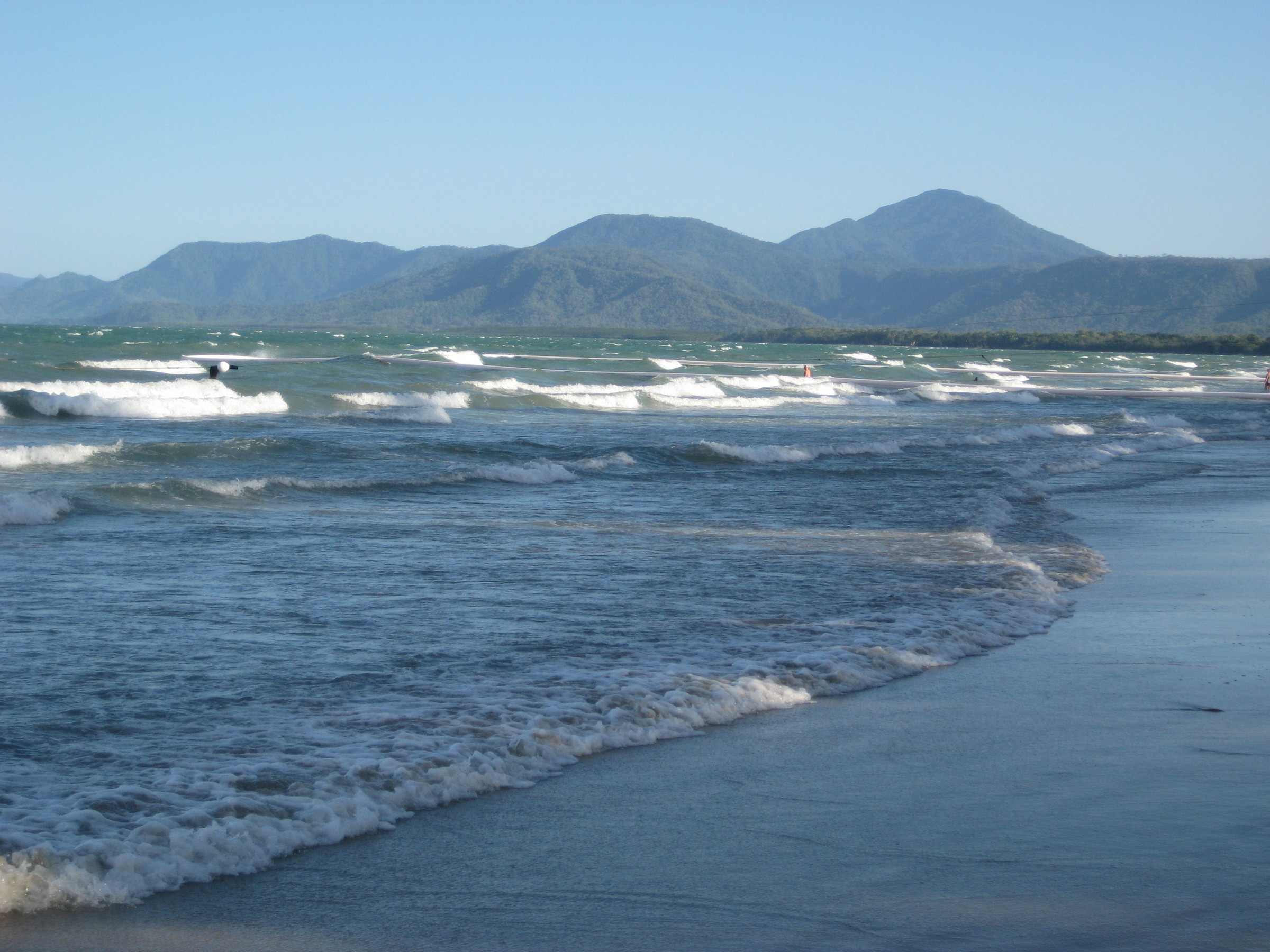 Our apartment in Port Douglas was 5 mins on foot from this beach. Water temperature a bracing 30 degrees!