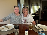 Pene with her old friend and travelling companion Linda Boulanger