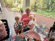 June with two of her grandchildren