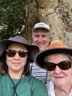 John, Sarah and Pene at Gerda's tree