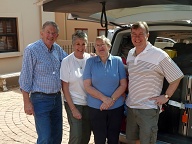 The bushwhackers - Henk, Gerda, Jo, and John - about to hit the road to the Kruger Park.